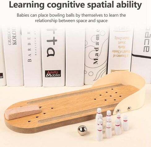 Dan&Dre Table Mini Bowling Playset Wooden Desktop Decoration Kids Toy in Kuwait