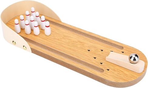 Dan&Dre Table Mini Bowling Playset Wooden Desktop Decoration Kids Toy in Kuwait