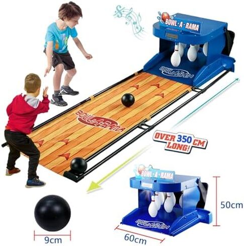 Portable Home Bowling Alley Set - Foldable Automatic Ball Return, LED Scoreboard & Sound Effects - 2-Player Fun for Kids & Adults - 3.5m/11.48ft Bowling Game in Saudi Arabia