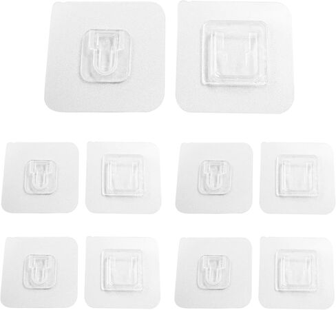 10 Pair Double Sided Adhesive Hooks Wall Self Adhesive Hooks Wall Hanger Holder Utility Wall Hooks for Bathroom Kitchen Office Hanging in Kuwait
