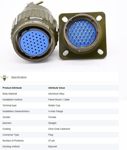 Aviation Connector 28mm Y28M-37TK Female 37 Pin Circular Connector Solder Cable Plug Bayonet Coupling Waterproof Aviation Metal Wire Panel Power Chassis Fittings Connector in Saudi Arabia