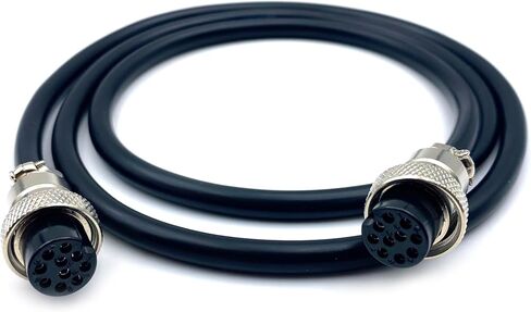 3.28 قدم GX16 8 دبوس كابل أنثى مزدوج، GX16 8 دبابيس أنثى إلى أنثى رأس الطيران سلك موصل كهربائي لوحة جبل محول معدني دائري للسفن 5A 125V 22AWG (1 متر) in Kuwait