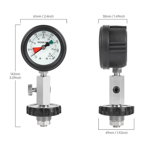 Scuba Diving Cylinder Pressure Gauge 0-200BAR 0-20for MPa G5 8 Thread for DIN Diving Cylinders, Stainless Steel Brass Construction in Saudi Arabia