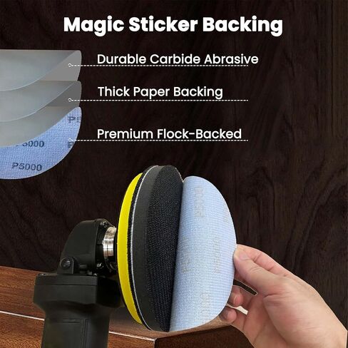 6 بوصات 81 قطعة من أقراص الصنفرة الرطبة والجافة، وسادة دعم إسفنجية بخطاف وحلقة، ورق صنفرة مقاوم للماء من كربيد السيليكون لصنفرة مدارية عشوائية، تلميع معادن خشب السيارات والصنفرة 320-5000 حبيبات متنوعة in Kuwait
