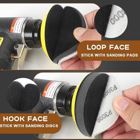 لوحة واجهة مقاس 3 بوصات: 9 عبوات من أقراص الصنفرة الإسفنجية ذات الخطاف والحلقة، بديلة لصنفرة صغيرة بتفاصيل الصنفرة RO، إسفنجة ناعمة الكثافة ووسادة دائرية عازلة in Kuwait