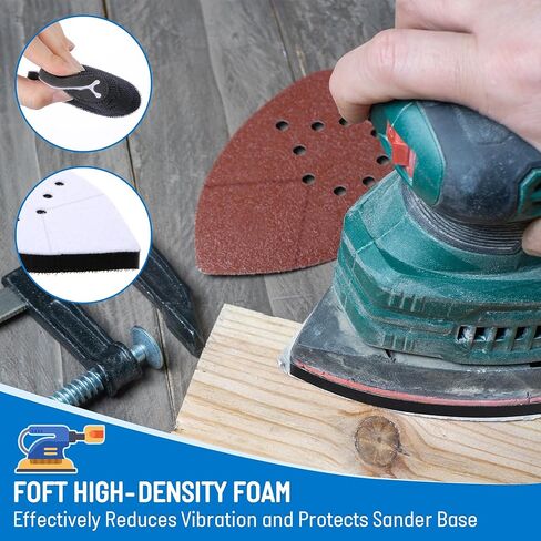 5 Pack Foam 12 Hole Sanding Pads Compatible with Black & Decker Mouse Sanders BDCMS20C and BDEMS600, Hook and Loop Triangular Detail Sander Pads with Anti Vibration Cushion Layer in Saudi Arabia