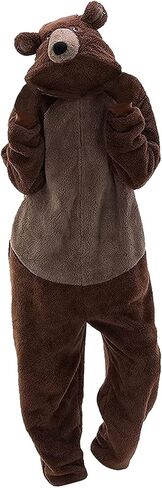 Women's Winter Hooded One Piece Pajamas Novelty Onesie Adult Women Animal Bear Loungewear Jumpsuits in Saudi Arabia