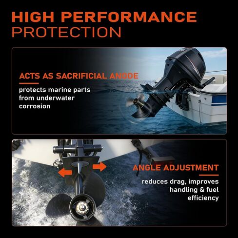 822157T2 Trim Tab Anode Compatible with 25HP 30HP 35HP 40HP 45HP 50HP F25 F30 F40 F45 F50 2 4 Stroke Zinc Alloy Engine Mercury 25-50HP Outboard Motor Parts Replace 822157C2 in Kuwait