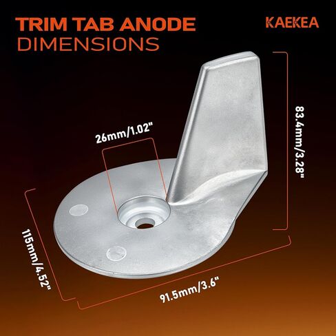 822157T2 Trim Tab Anode Compatible with 25HP 30HP 35HP 40HP 45HP 50HP F25 F30 F40 F45 F50 2 4 Stroke Zinc Alloy Engine Mercury 25-50HP Outboard Motor Parts Replace 822157C2 in Kuwait