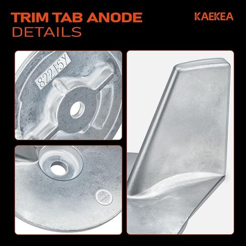 822157T2 Trim Tab Anode Compatible with 25HP 30HP 35HP 40HP 45HP 50HP F25 F30 F40 F45 F50 2 4 Stroke Zinc Alloy Engine Mercury 25-50HP Outboard Motor Parts Replace 822157C2 in Kuwait