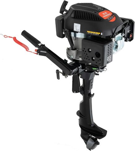 HANGKAI 4-Stroke 6HP Outboard Engine, 140CC Outboard Marine Engine with Air Cooling and TCI Ignition System, Gasoline Fishing Boat Engines in Saudi Arabia