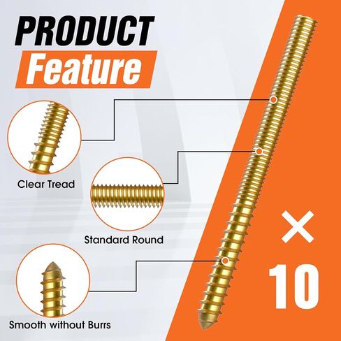 Pisman 3/8" X 3" 10PCS Single Pointed Double Ended Screws have various sizes. in Kuwait