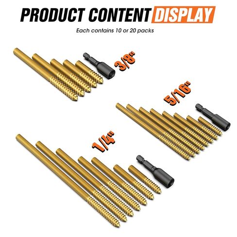 Pisman 3/8" X 3" 10PCS Single Pointed Double Ended Screws have various sizes. in Kuwait