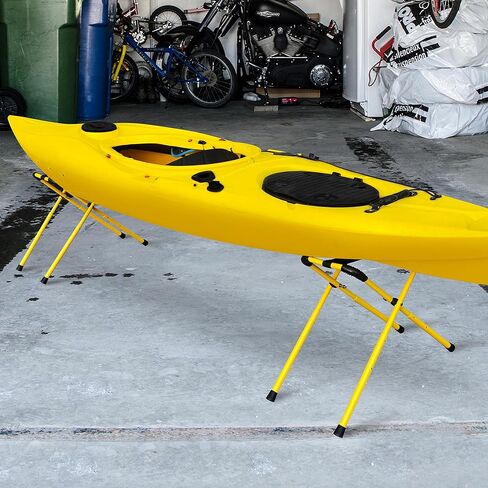 حامل كاياك من الألومنيوم قابل للطي من جانفيندكس، عبوتان | رف تخزين الزورق المحمول مع ارتفاع قابل للتعديل للاستخدام الداخلي، سعة تحميل شديدة التحمل 150 رطل، تصميم موفر للمساحة in Kuwait