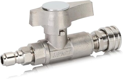 3/8" DN10 Ball Valve for Pressure Washer Gun, High Pressure Plated Brass Power Washer Shut Off Valve, 3000 PSI (3/8" Female BSP) in Kuwait