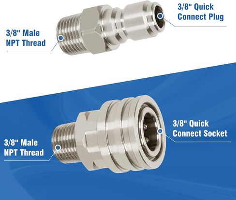 3/8" DN10 Ball Valve for Pressure Washer Gun, High Pressure Plated Brass Power Washer Shut Off Valve, 3000 PSI (3/8" Female BSP) in Kuwait