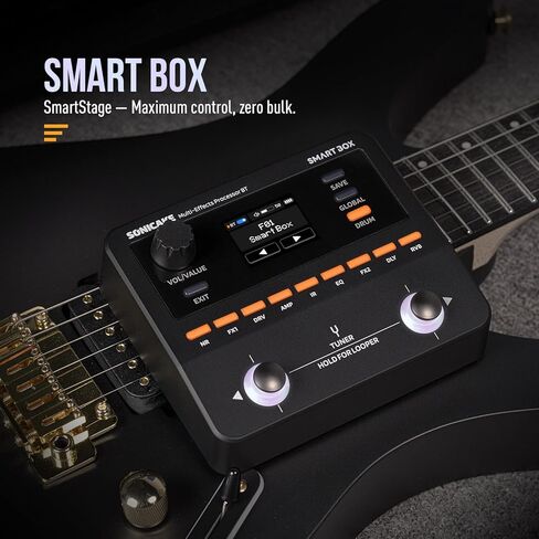 SONICAKE QME-20 Smart Box - Multi Effects Pedal for Guitar with 130+ Effects, NAM/IR Support, Looper, Built-in Tuner/Metronome, Portable Effects Processor with USB Audio Interface, Stereo Output in Kuwait