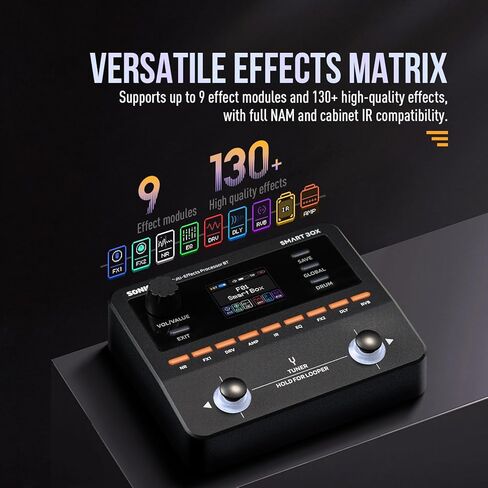 SONICAKE QME-20 Smart Box - Multi Effects Pedal for Guitar with 130+ Effects, NAM/IR Support, Looper, Built-in Tuner/Metronome, Portable Effects Processor with USB Audio Interface, Stereo Output in Kuwait