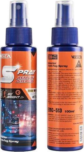 بخاخ داخلي مضاد للضباب - للزجاج الأمامي للسيارة ومرايا الحمام ونظارات السباحة - وضوح يدوم طويلاً، تركيبة خالية من الخطوط 100 مل in Kuwait