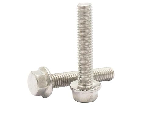 LBY 30pcs 1/4-20 × 3/4'' Hex Flange Bolt, Flanged Hex Head Bolts Flange Hexagon Screws, Fully Threaded, 304 Stainless Steel (Silver) in Kuwait