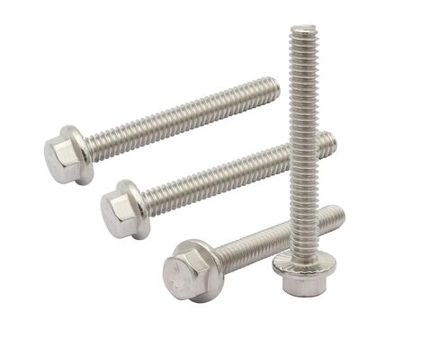 LBY 30pcs 1/4-20 × 3/4'' Hex Flange Bolt, Flanged Hex Head Bolts Flange Hexagon Screws, Fully Threaded, 304 Stainless Steel (Silver) in Kuwait