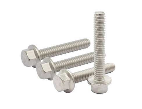 LBY 30pcs 1/4-20 × 3/4'' Hex Flange Bolt, Flanged Hex Head Bolts Flange Hexagon Screws, Fully Threaded, 304 Stainless Steel (Silver) in Kuwait