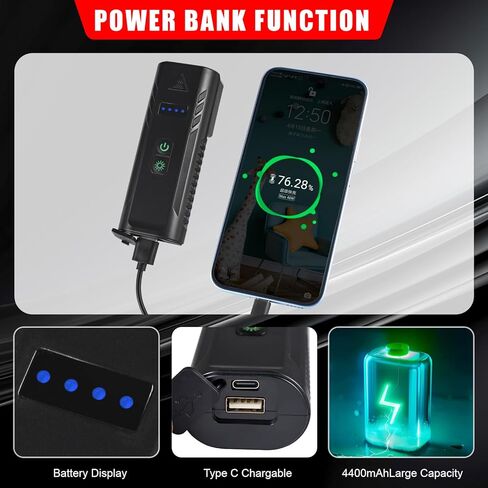 Bicycle Headlight, 1000 Lumens 4400 mAh Bike Light & High-Decibel Horn, 5 Lights Modes, Waterproof Rechargeable Bicycle Headlight for Mountain Road Commuter Cycling Night Riding in Kuwait