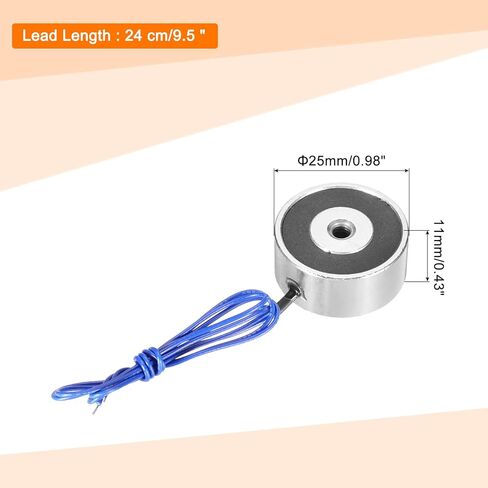 Uxcell مغناطيس كهربائي ذو ملف لولبي مستدير تيار مستمر 12 فولت 50N 11LB/5 كجم مغناطيس كهربائي مغناطيس الرفع الكهربائي لمعدات التشغيل الآلي in Saudi Arabia