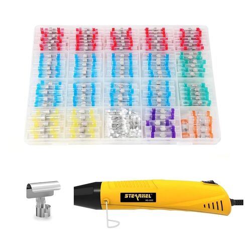 موصلات سلك لحام 400pcs مع مسدس حراري ، موصلات سلك لحام SolderStick مجموعة موصل كهربائي مقاوم للماء للمارين (26-6 مقياس) in Kuwait