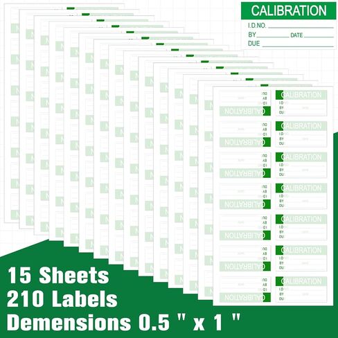 Harloon 210 Pcs Mini Self Laminating Calibration Labels 0.5"x1" Waterproof Adhesive Stickers with Clear Flap for Nist and Iso-900 Calibrations, Inventory, Quality Control Organization in Saudi Arabia