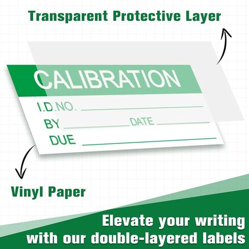 Harloon 210 Pcs Mini Self Laminating Calibration Labels 0.5"x1" Waterproof Adhesive Stickers with Clear Flap for Nist and Iso-900 Calibrations, Inventory, Quality Control Organization in Saudi Arabia