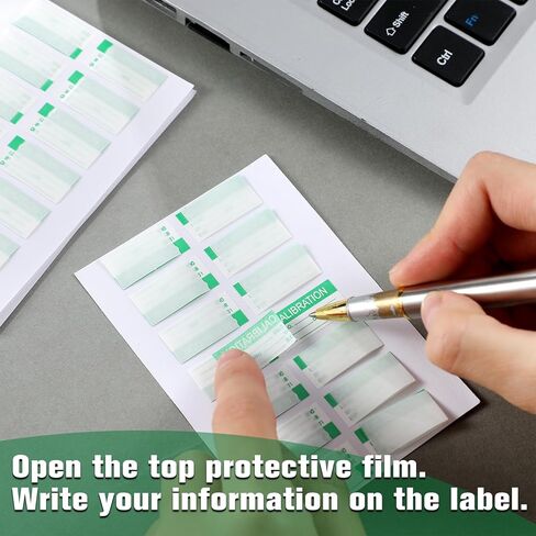 Harloon 210 Pcs Mini Self Laminating Calibration Labels 0.5"x1" Waterproof Adhesive Stickers with Clear Flap for Nist and Iso-900 Calibrations, Inventory, Quality Control Organization in Saudi Arabia
