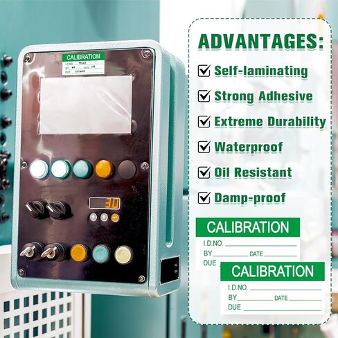 Harloon 210 Pcs Mini Self Laminating Calibration Labels 0.5"x1" Waterproof Adhesive Stickers with Clear Flap for Nist and Iso-900 Calibrations, Inventory, Quality Control Organization in Saudi Arabia