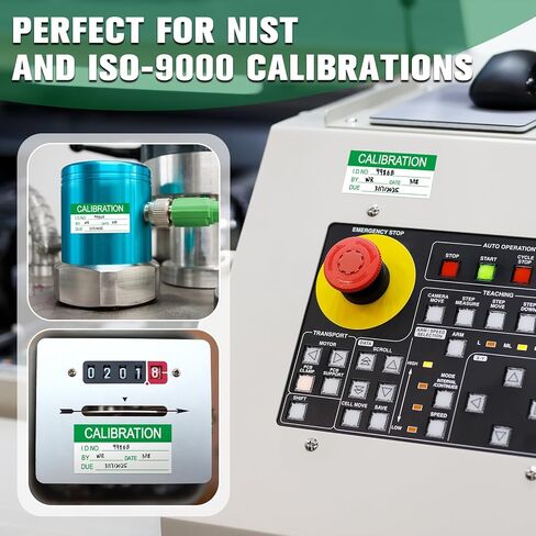 Harloon 210 Pcs Mini Self Laminating Calibration Labels 0.5"x1" Waterproof Adhesive Stickers with Clear Flap for Nist and Iso-900 Calibrations, Inventory, Quality Control Organization in Saudi Arabia