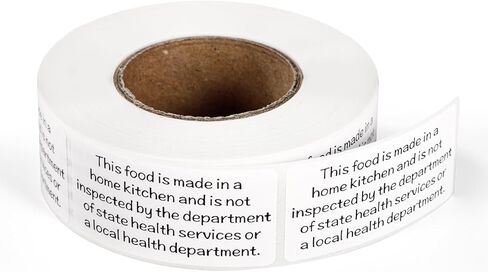 500 Pcs Cottage Food Law Labels Stickers, Thermal Printed Adhesive Labels Home Kitchen Inspection Ingredients Stickers for Home Kitchen Bakery Homemade Food Packaging in Kuwait
