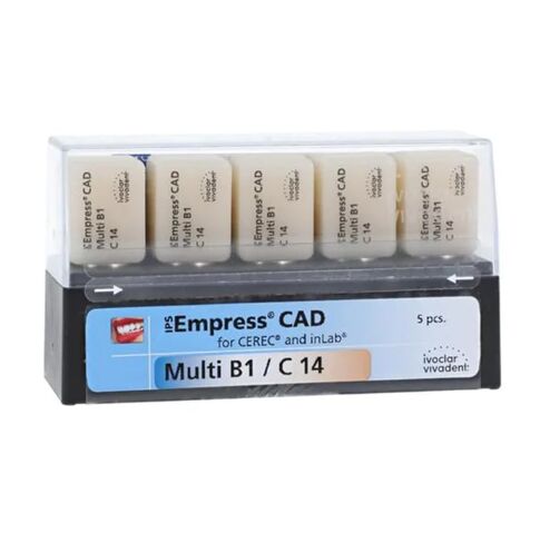 Ivoclar Vivadent 602602 Empress CAD inLab CEREC Dental Blocks Multi B1 C14 5/Pk in Saudi Arabia