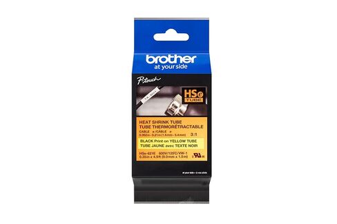 Brother HSe221E ~ 1/3 بوصة (9 مم) أنبوب انكماش حراري أسود على أبيض، شريط لاصق كهربائي 3:1 لـ AWG 10-22، كاسيت 4.9 قدم (1.5 متر) لطابعات ملصقات الانكماش الحراري الصناعية P-Touch in Saudi Arabia