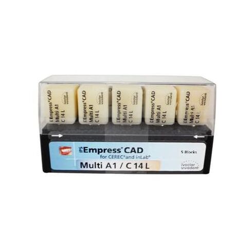 كتل Ivoclar Vivadent 602604 IPS Empress CAD CEREC InLab Multi A1 C14 L 5/Pk in Saudi Arabia