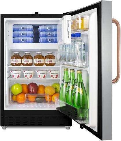 ACCUCOLD 21" Refrigerator - Freezer, Built-in, Undercounter, Breakroom, General Purpose, 2.68 cu.ft. Capacity, ADA Compliant, Copper Handle, Stainless Steel - ADA302BRFZSSTBC in Kuwait