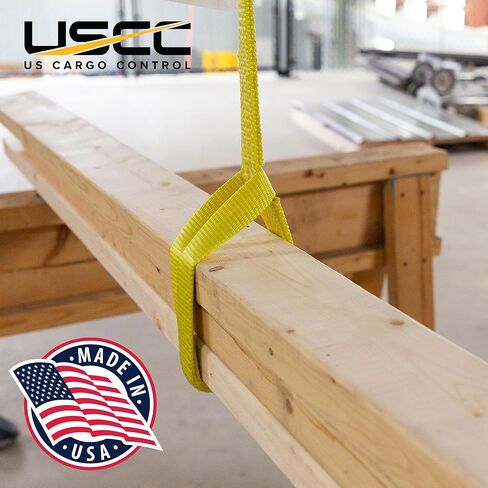 US Cargo Control Nylon Lifting Sling 1" x 4', 1-Ply Eye to Eye Slings (Made in USA) - 1,250 LBS Choker, 1,600 LBS Vertical, 3,200 LBS Basket Capacity - Lift Straps for Lifting & Rigging in Saudi Arabia