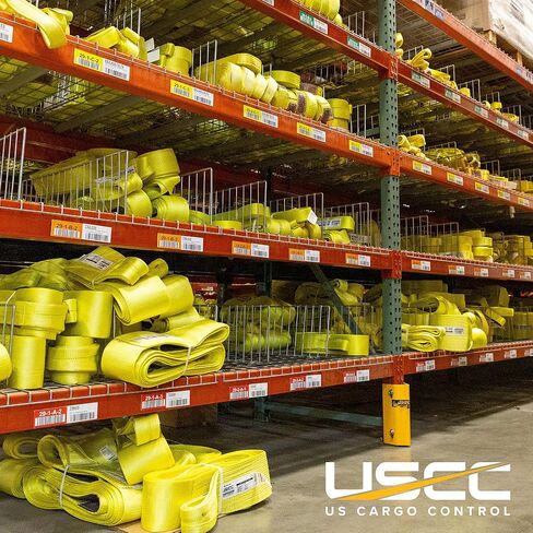 US Cargo Control Nylon Lifting Sling 1" x 4', 1-Ply Eye to Eye Slings (Made in USA) - 1,250 LBS Choker, 1,600 LBS Vertical, 3,200 LBS Basket Capacity - Lift Straps for Lifting & Rigging in Saudi Arabia