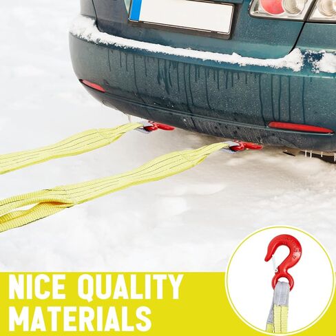 2 Pcs 3.3 FT Heavy Duty Polyester Lifting Rigging Straps Two Leg Bridle Web Sling with Hook & Twist Eye Lift Strap for Hoist Engine Crane Truck Tow Tree Stump 13227 Lbs Load Capacity, Yellow in Saudi Arabia