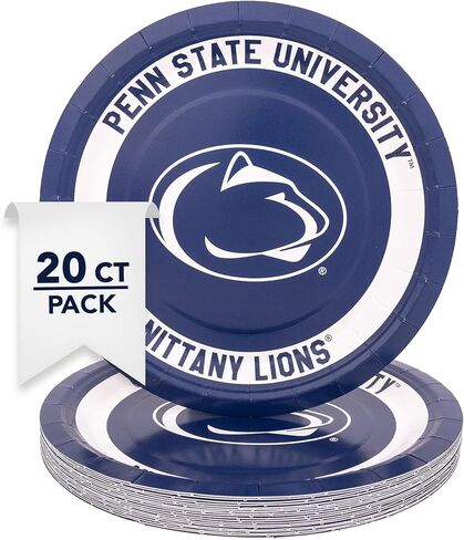 Desert Cactus Penn State Paper PlatesPSU Nittany Lions 20 Count 9 inch Round Plates for Tailgates, Parties, Graduation and Events (Design A) in Saudi Arabia