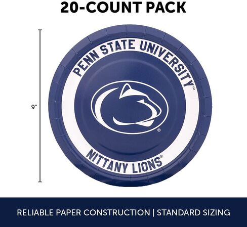 Desert Cactus Penn State Paper PlatesPSU Nittany Lions 20 Count 9 inch Round Plates for Tailgates, Parties, Graduation and Events (Design A) in Saudi Arabia