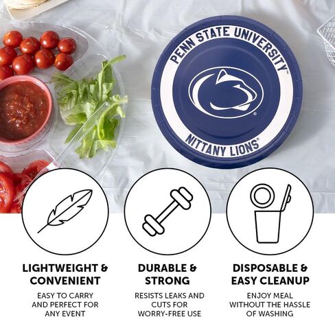 Desert Cactus Penn State Paper PlatesPSU Nittany Lions 20 Count 9 inch Round Plates for Tailgates, Parties, Graduation and Events (Design A) in Saudi Arabia