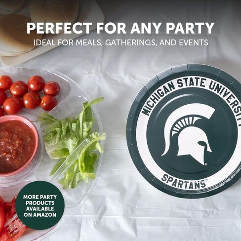 Desert Cactus Michigan State University Paper Plates MSU Spartans 20 Count 9 inch Round Plates for Tailgates, Parties, Graduation and Events (Design A) in Saudi Arabia