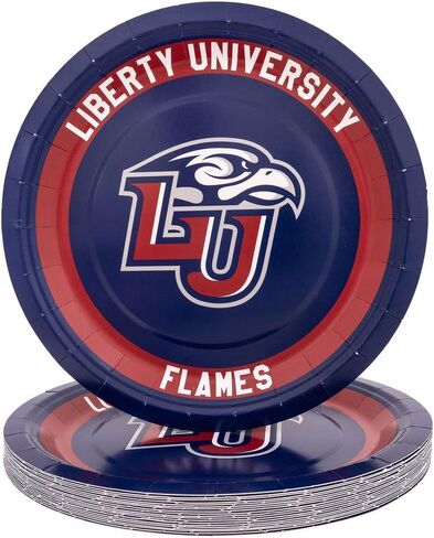 Desert Cactus Liberty University Paper Plates LU Flames 20 Count 9 inch Round Plates for Tailgates, Parties, Graduation and Events (Design A) in Saudi Arabia