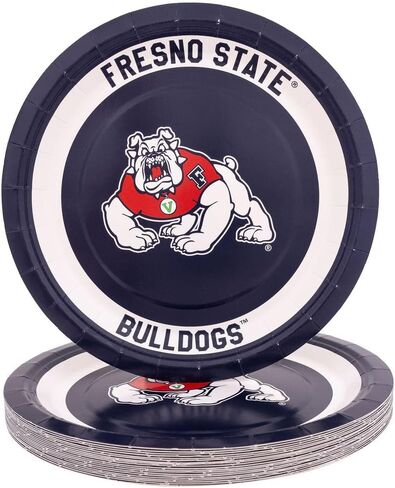 Desert Cactus Fresno State Paper Plates FS Bulldogs 20 Count 9 inch Round Plates for Tailgates, Parties, Graduation and Events (Design A) in Saudi Arabia