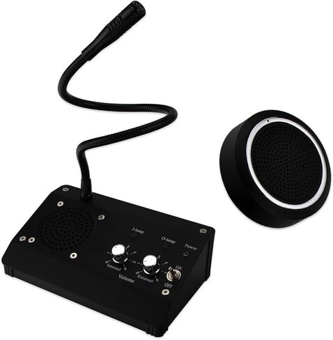 DESHUN Window intercom, Window Speakers, 2 Way Window Counter intercom Microphone, for The Business/Bank/Office/Hospital/Station/Catering in Kuwait