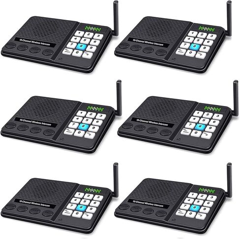 6 قطع من أجهزة الاتصال الداخلي اللاسلكية للمنزل - نظام اتصال داخلي من غرفة إلى غرفة للمنزل والأعمال والمكتب والفندق - نظام اتصالات منزلي طويل المدى in Kuwait